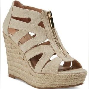 Zip-Up Wedge Espadrille Sandals | Merona | Like New